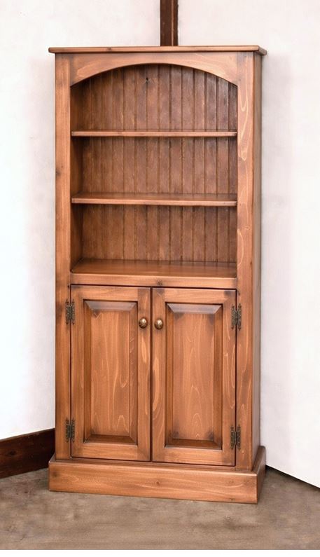 Amish Book Case ARCHED TOP with 2 door model
