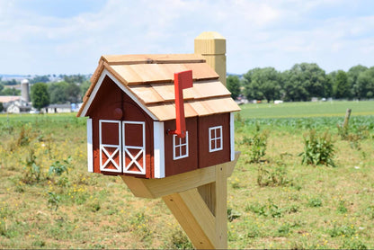 Amish wooden mailbox red