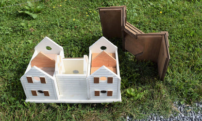 Reclaimed Double Cottage Bird House disassembled