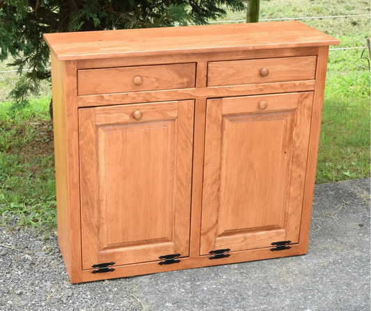 Honey Pine & Honey Pine double trash bin