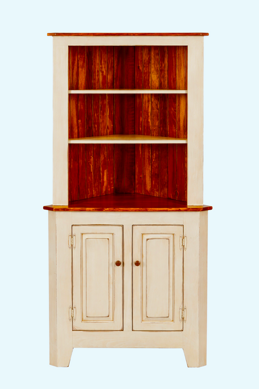 Large Amish Corner Cupboard