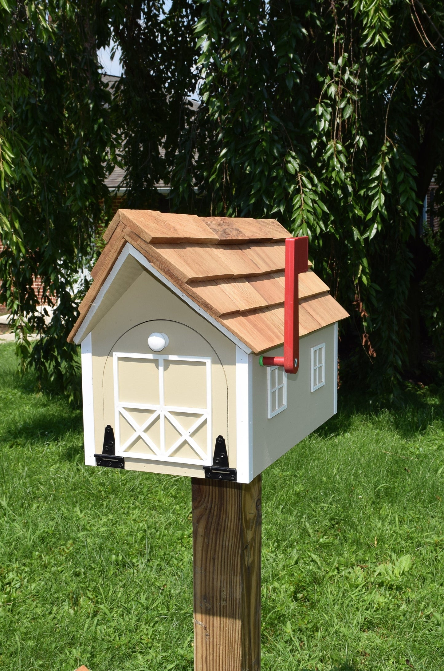 Amish Wooden House Mailbox