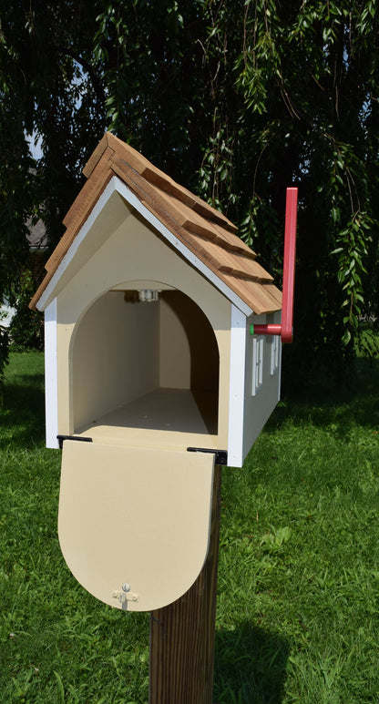 Amish Wooden House Mailbox