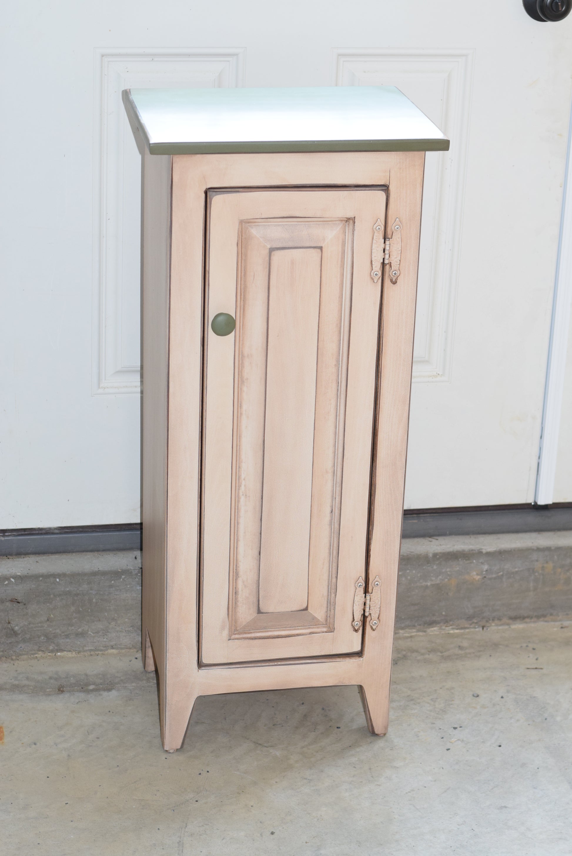 antique white and antique green jelly cupboard