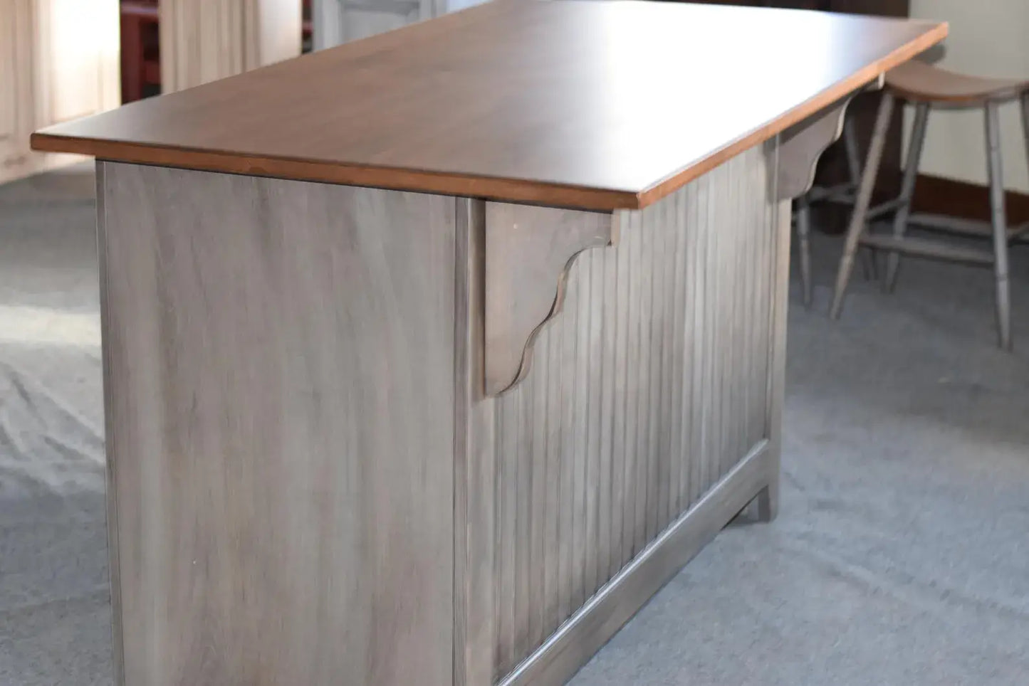 back view of kitchen island