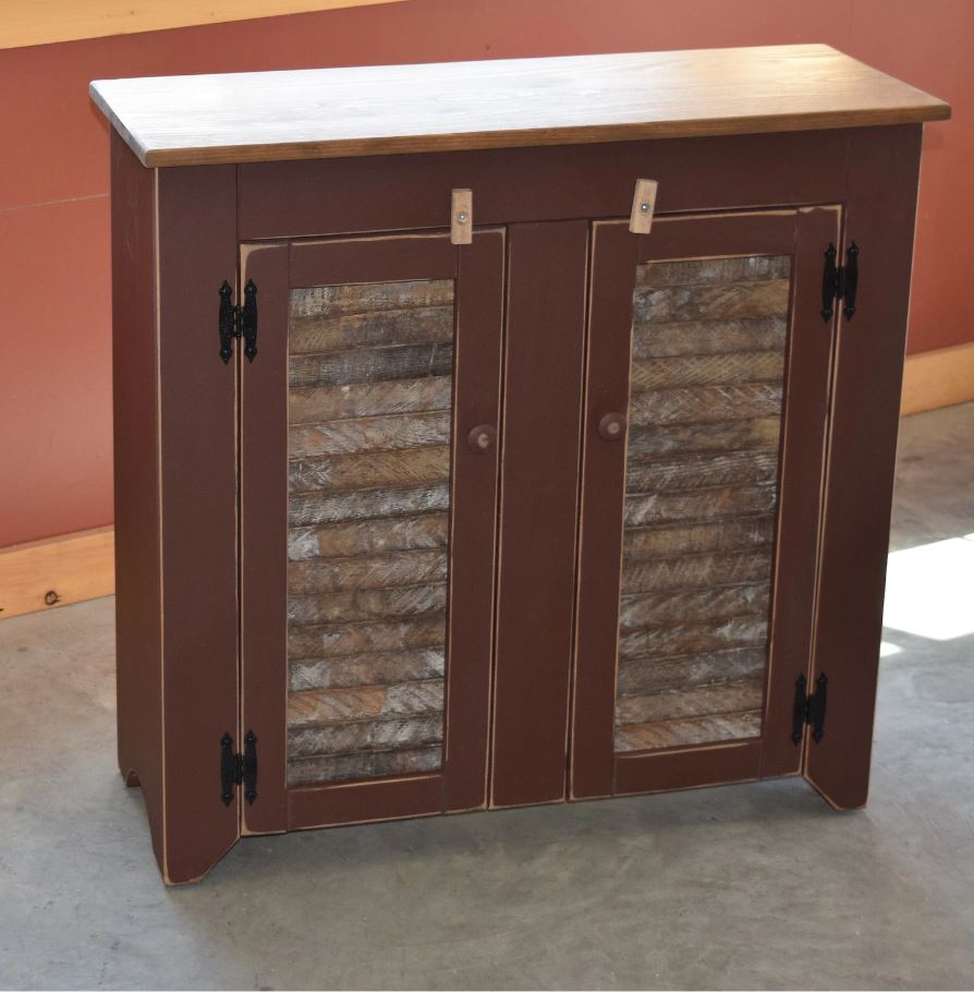 burgundy red and modern walnut rustic hall cabinet