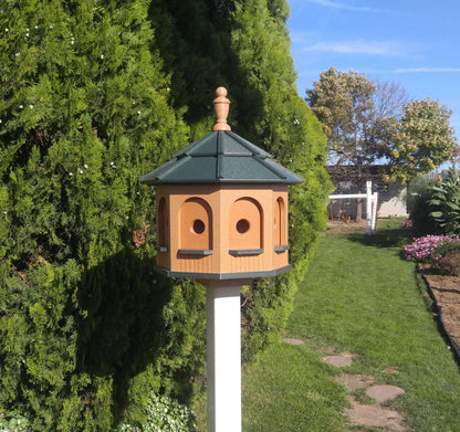 cedar and green poly birdhouse