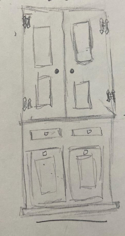 CUSTOM ORDER extra double trash bin cabinet with double pantry design
