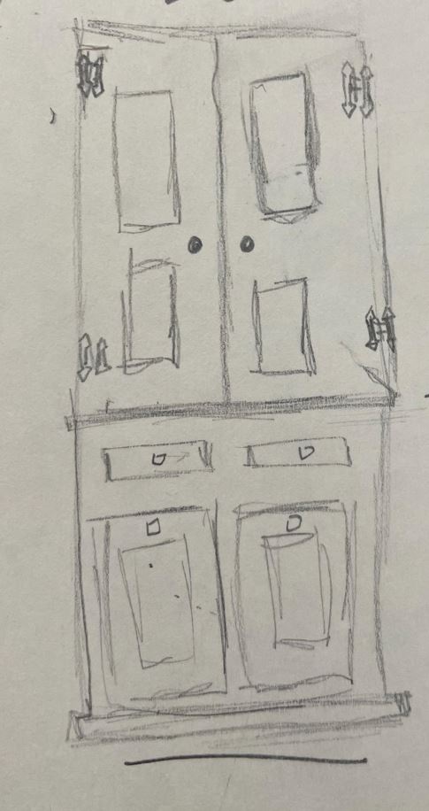 CUSTOM ORDER extra double trash bin cabinet with double pantry design