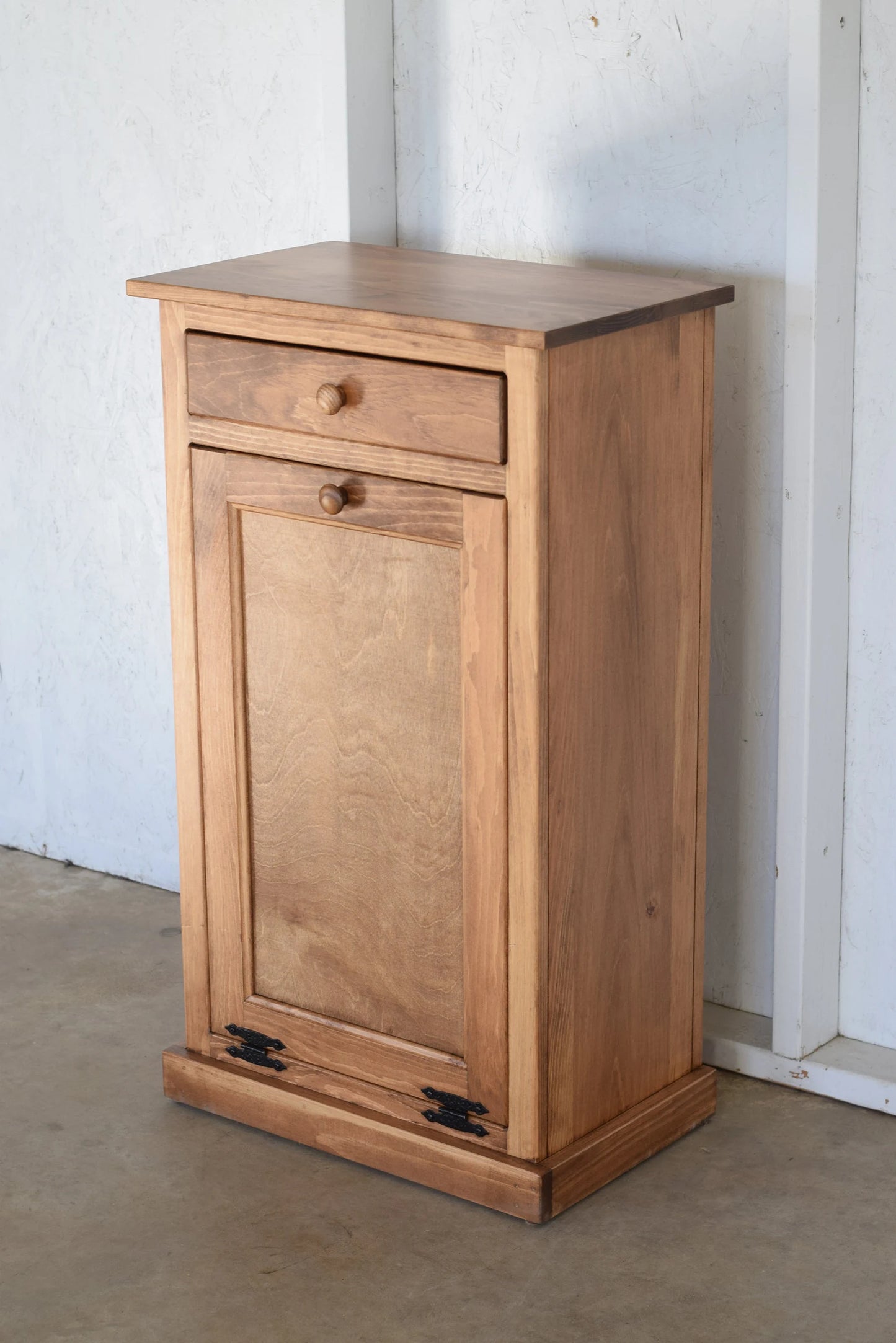 Extra Large Primitive Wooden Trash Bin w/ Trim | Shaker Door (Multiple Colors) #4