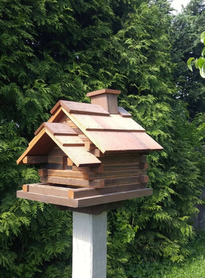small log cabin bird feeder