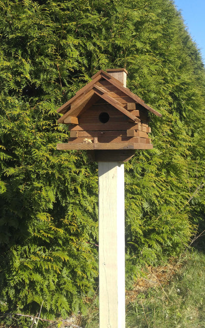 log cabin birdhouse reclaimed materials