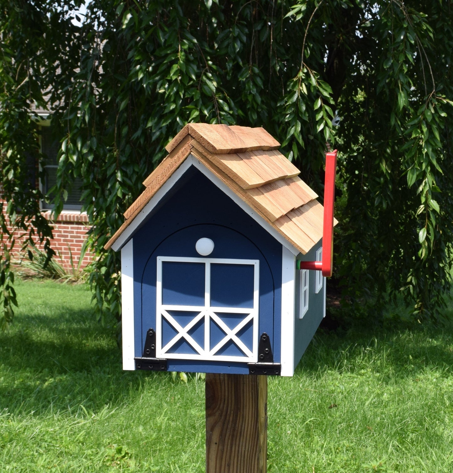 Amish Wooden House Mailbox