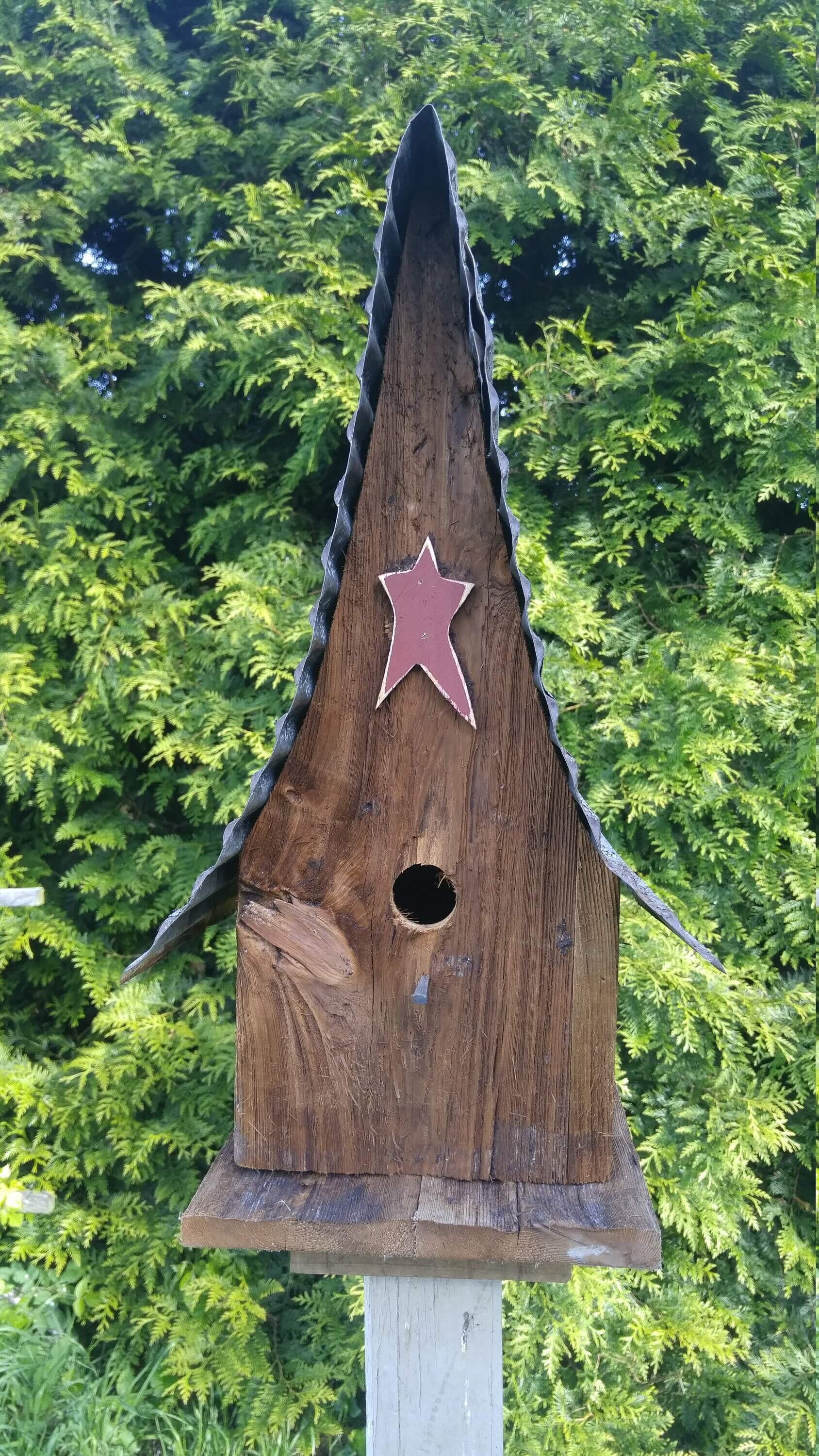 reclaimed amish shanty birdhouse A frame