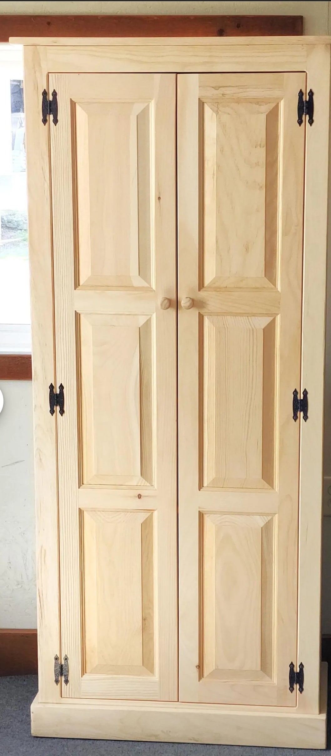 UNFINISHED Double Pantry Cabinet. AMISH handcrafted.