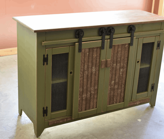 Primitive Fine rustic design 60" TV Cabinet Amish Handcrafted.