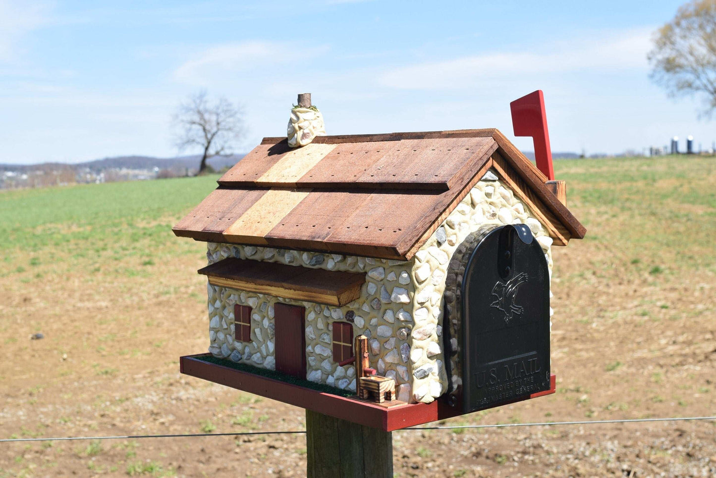 stone house mailbox