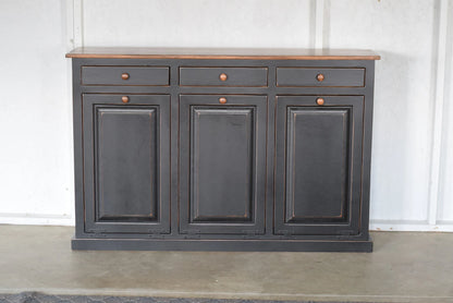 triple trash bin black and special walnut