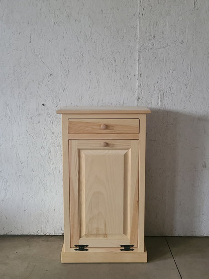 unfinished trash bin with trim 