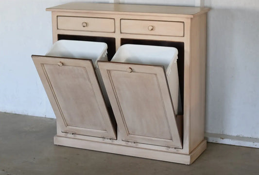 xl double trash bin with shaker door