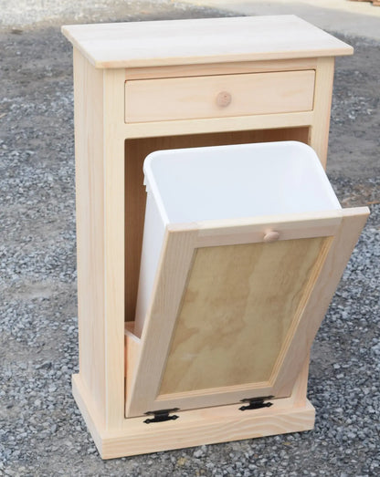 xl unfinished trash bin with shaker door and trim