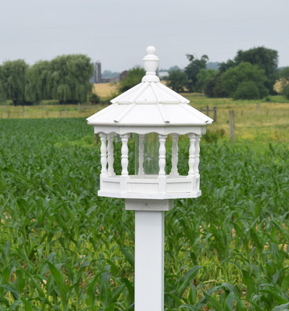 all white large poly spindle bird feeder