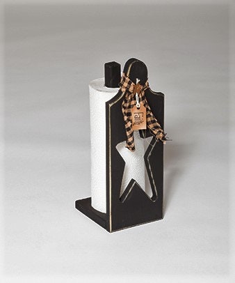 rustic paper towel holder black