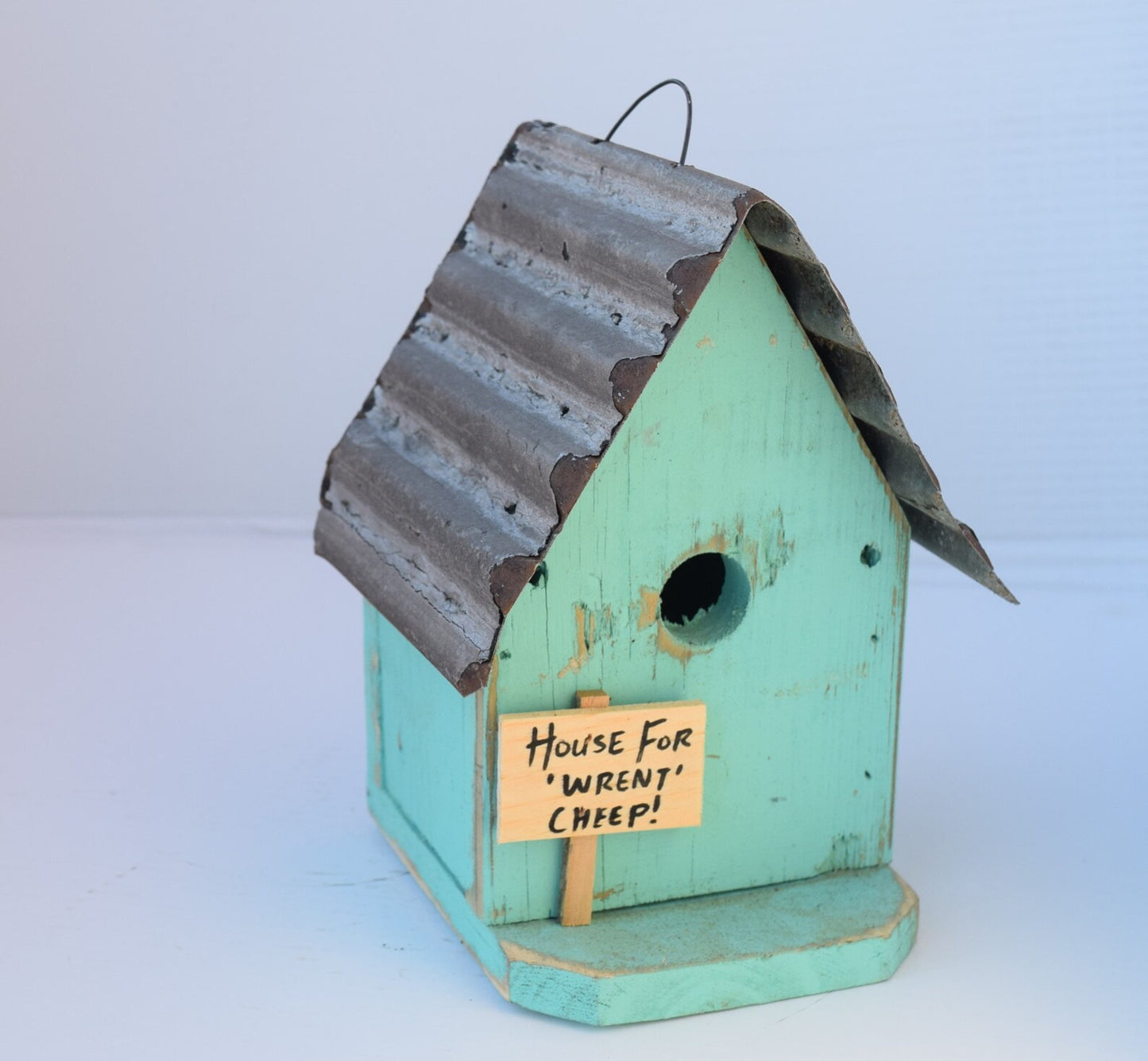 'House for Wrent' Wren Birdhouse