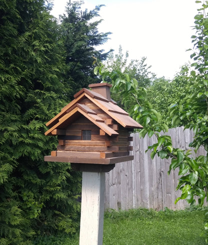 Log cabin bird feeder | SMALL | Made in USA | Amish handmade