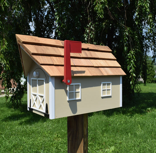 Wooden Mailbox | Beige & White