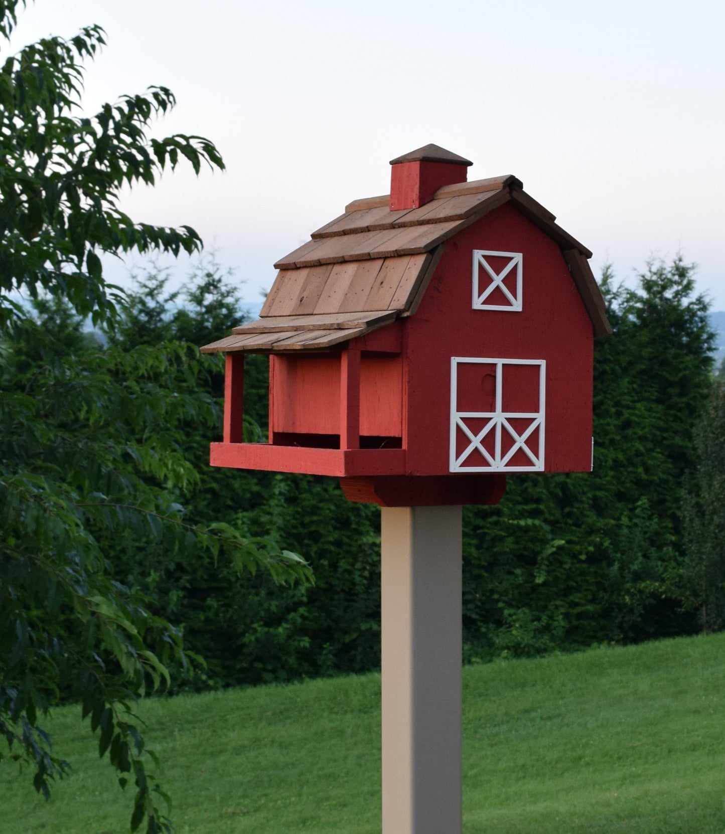 Amish barn bird feeder
