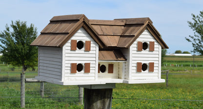 Reclaimed Double Cottage Bird House | Multiple Colors