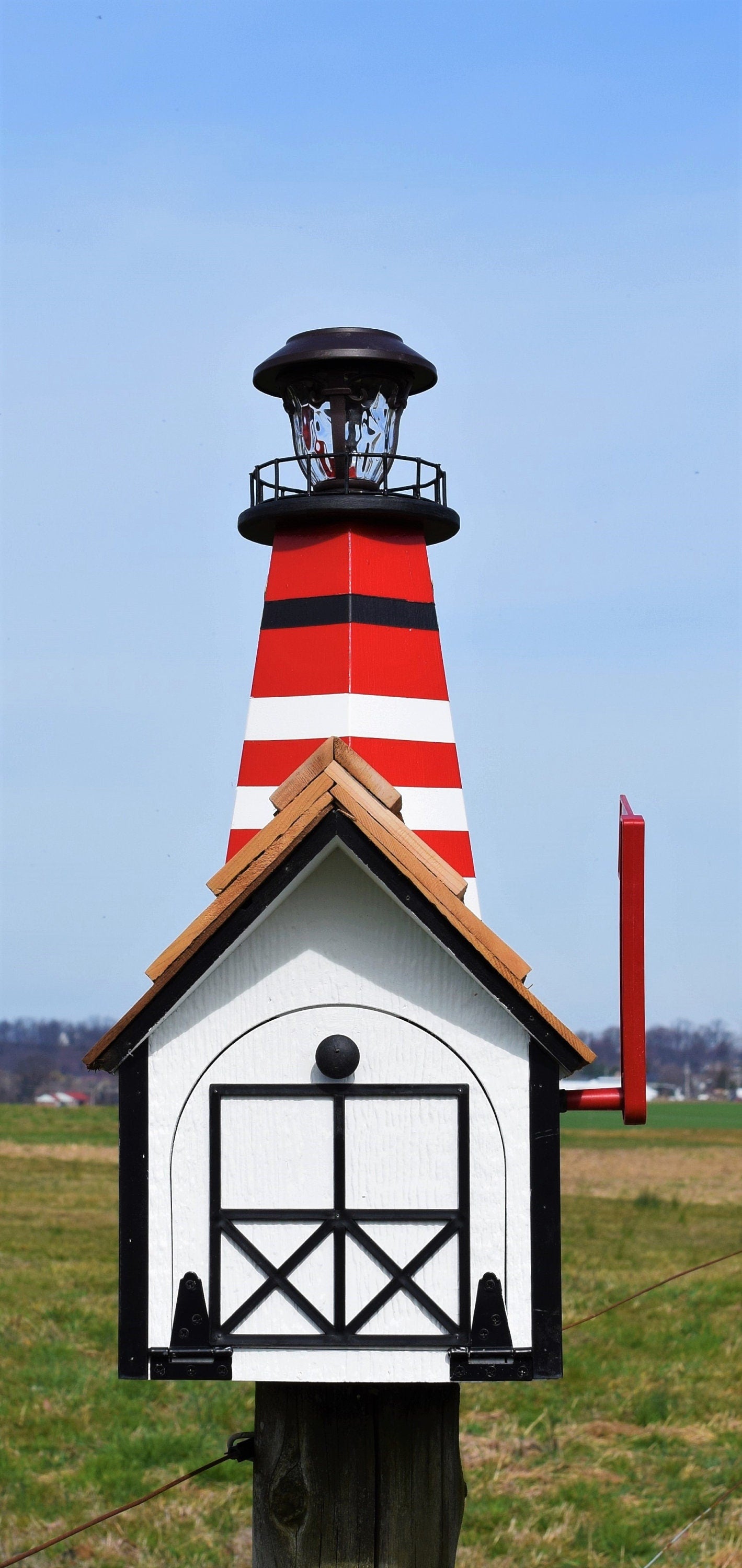 Lighthouse Mailbox with Solar Light | Multiple colors