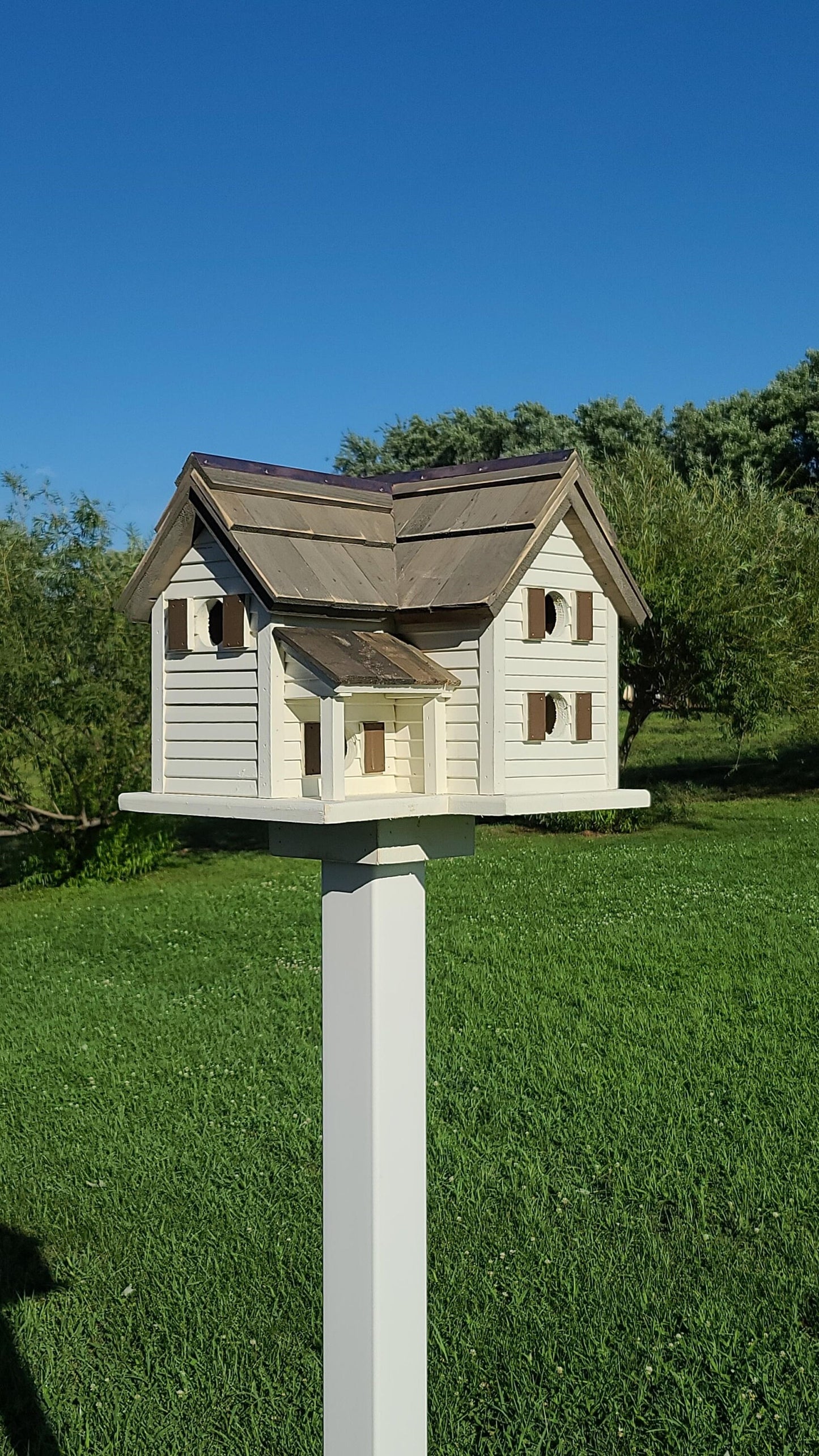 Reclaimed Cottage Birdhouse with copper