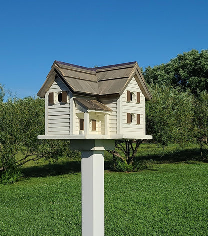 Reclaimed Cottage Birdhouse with copper