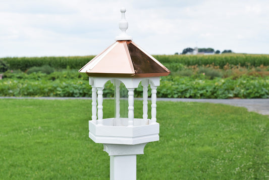 Small wooden Bird feeder with copper roof | Spindle