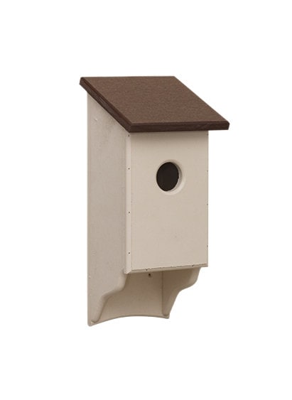 ivory and brown bluebird house