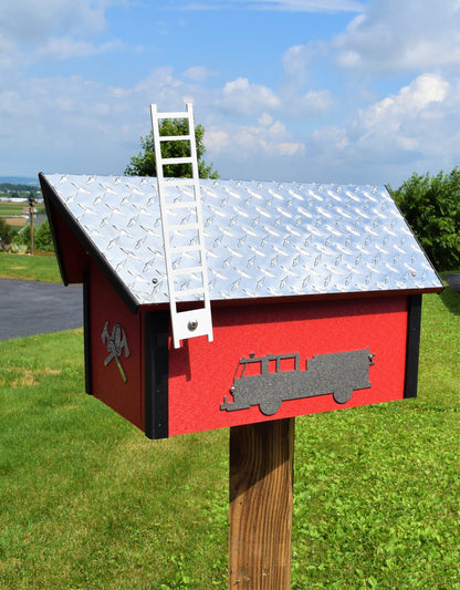 red firefighter mailbox