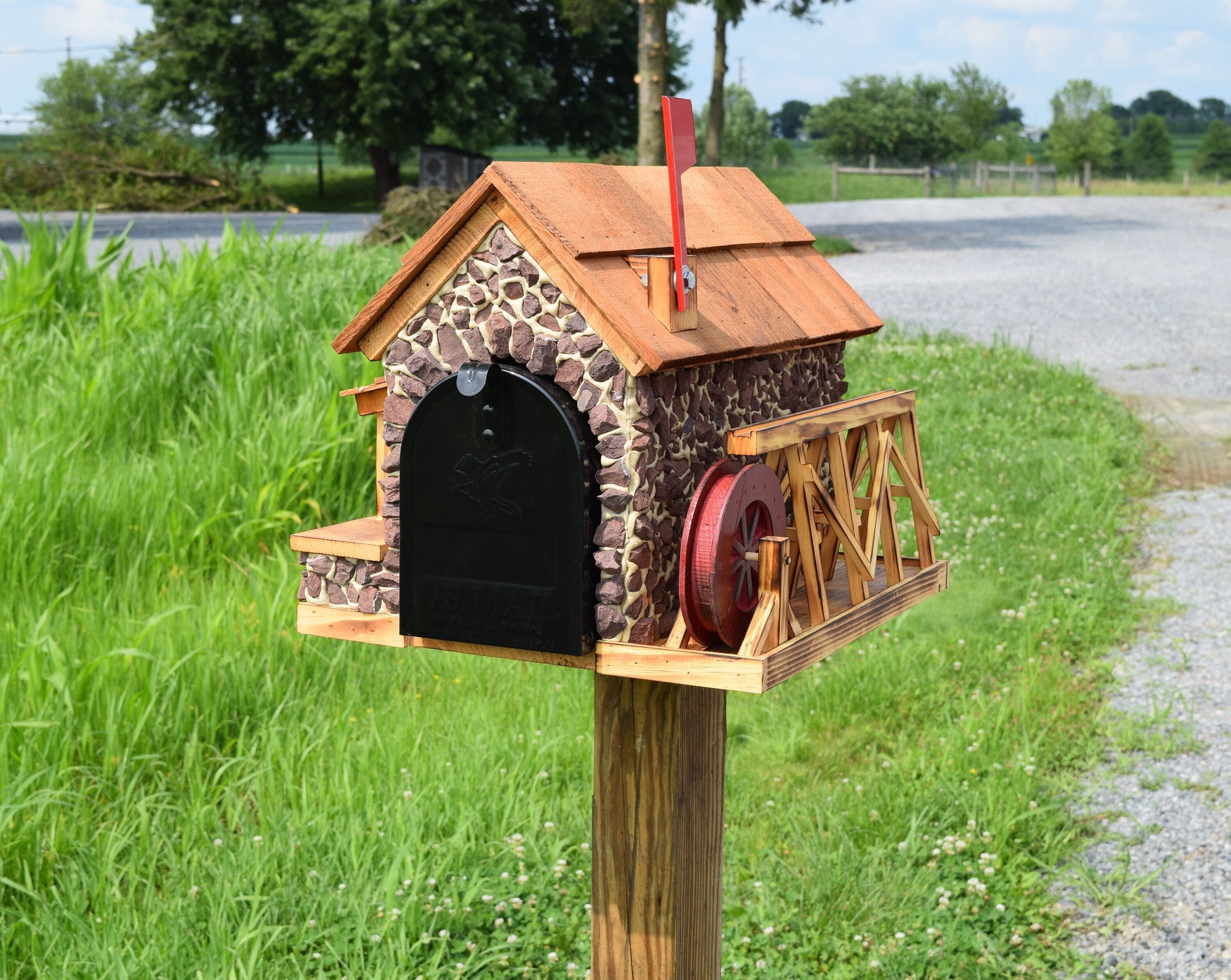 watermill stone house mailbox