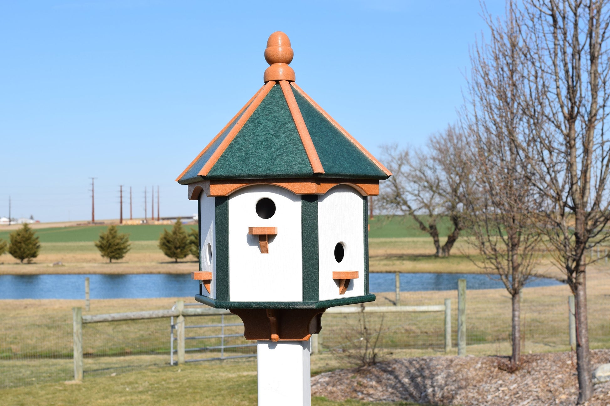 white green & cedar gazebo birdhouse